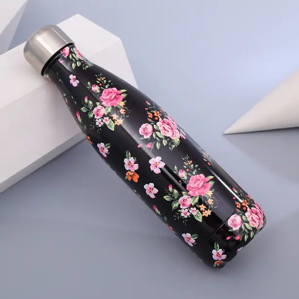 Floral Insulated Water Bottle - 500ml Vacuum Flask